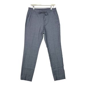 New Dylan Gray Men US 33 Grey Wool Pants Slim Fit Elastic Waistband Sweatpants